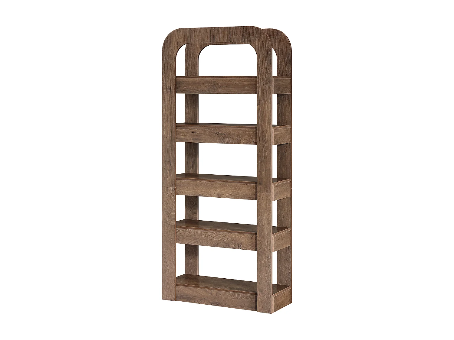 Bibliothèque de 180 cm de haut, bibliothèque à 5 niveaux avec étagères ouvertes, meuble de rangement de style industriel pour bureau à domicile