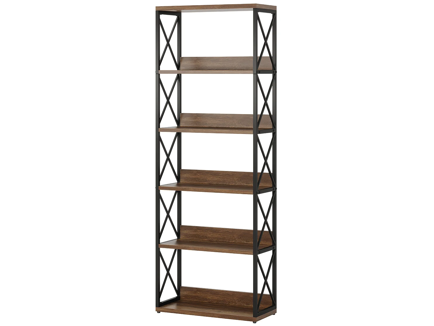 5-laags industriële boekenkast, 177,5 cm hoge etagère boekenkast met open planken