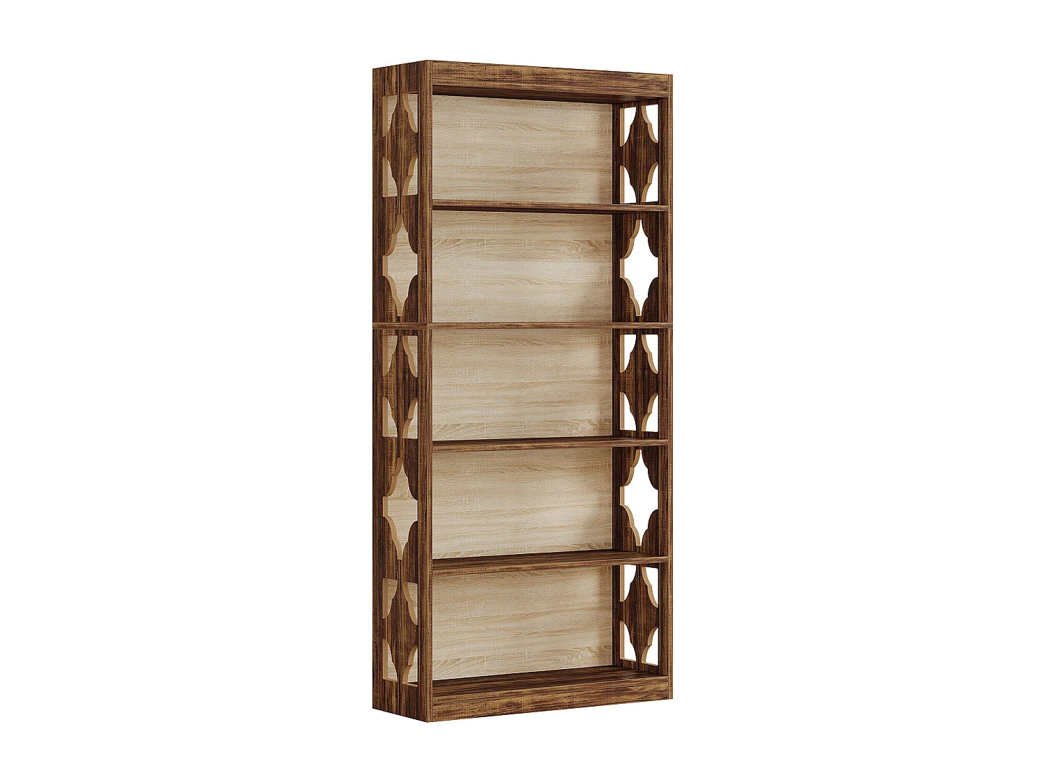 Étagère vintage de 179 cm, étagère haute à 5 niveaux, bibliothèque verticale ajourée, étagère de rangement autoportante