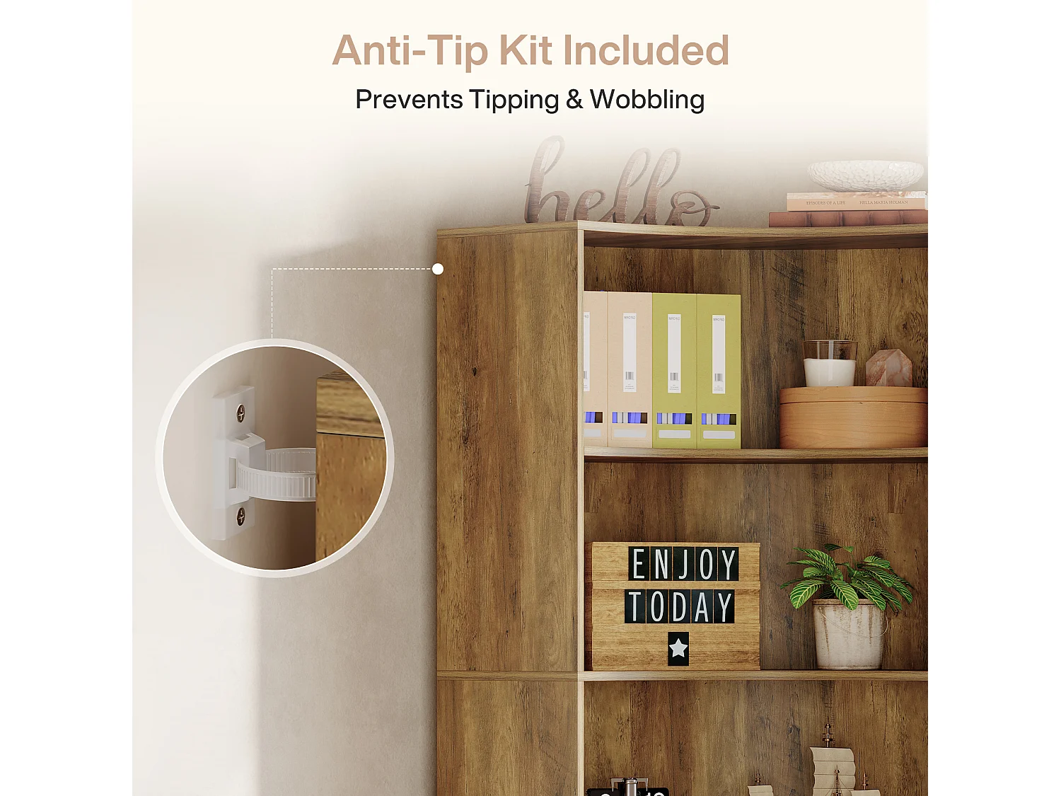 6-Etagen-Eckregal, 180 cm hohes Eckregal mit abgerundeten Kanten, Landhaus-Eckregal für Wohnzimmer, Schlafzimmer, Küche