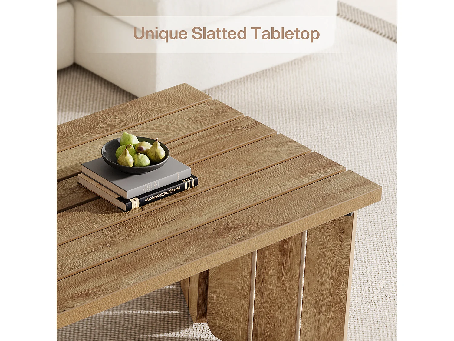 Mesa de Café Retangular, Mesa Central Rural de 120cm para Sala de Estar