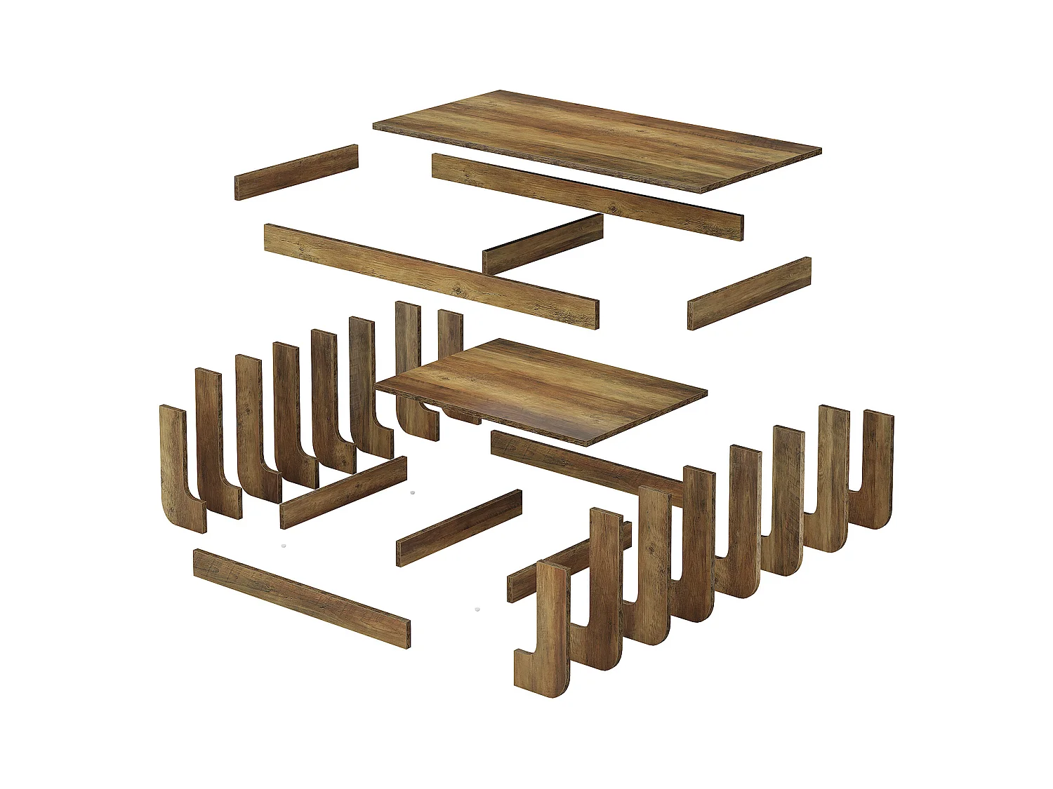 Couchtische für das Wohnzimmer, 120 cm Breit, 2-stufiger rechteckiger Couchtisch mit Ablagefach