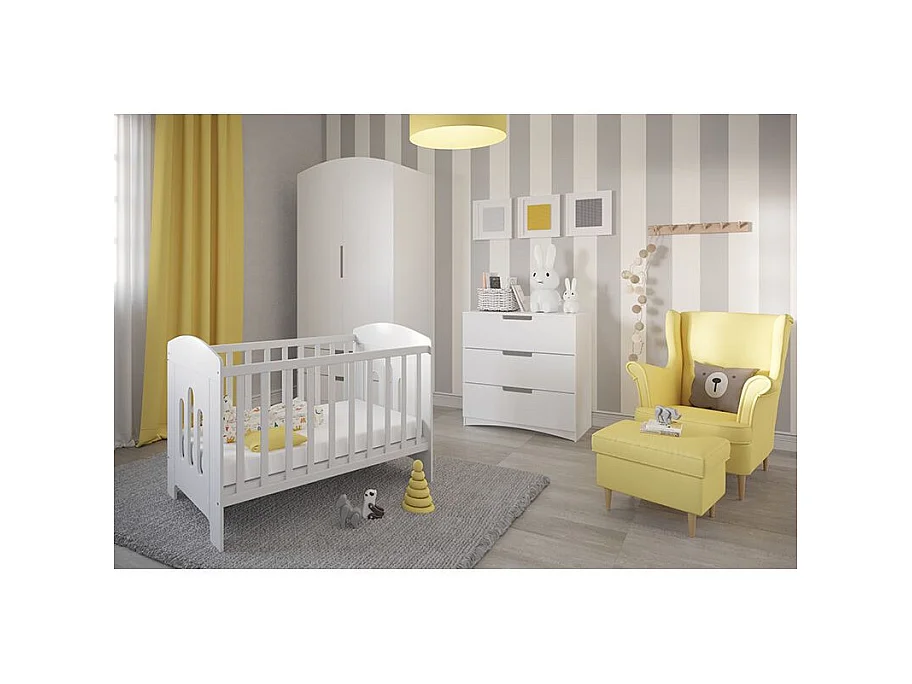 Cuna con barrotes 60x120 cm blanca Klaky 2