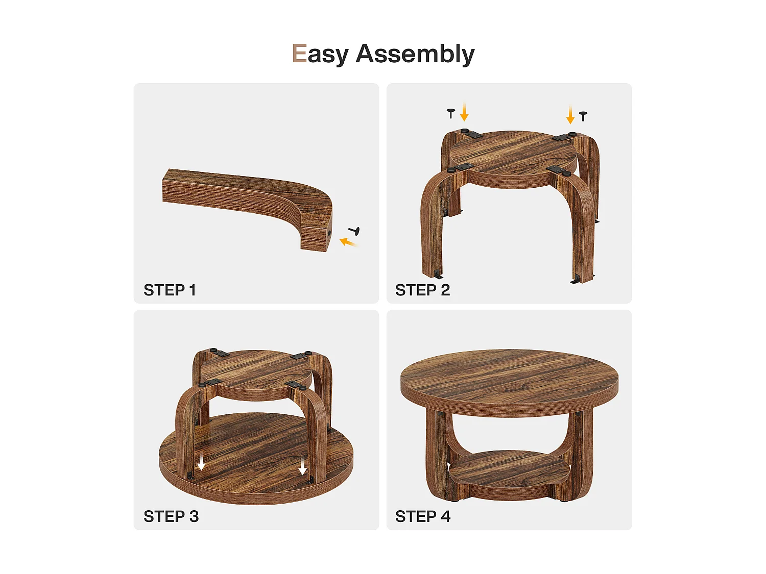 Okrągły stolik kawowy, 2-poziomowy stolik kawowy w kształcie koła ze schowkiem, nowoczesny stolik akcentowy do salonu