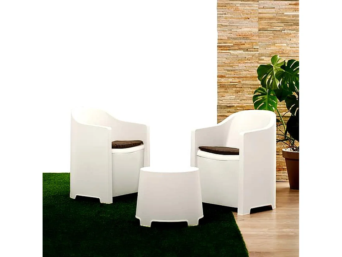 Conjunto jardín Ipae Progarden Luna Blanco con 2 sillones (3 piezas)