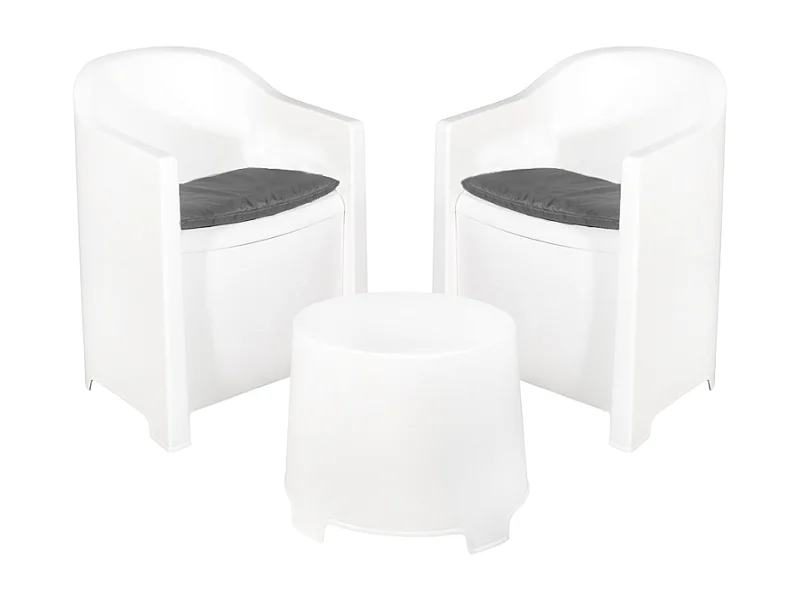Conjunto jardín Ipae Progarden Luna Blanco con 2 sillones (3 piezas)
