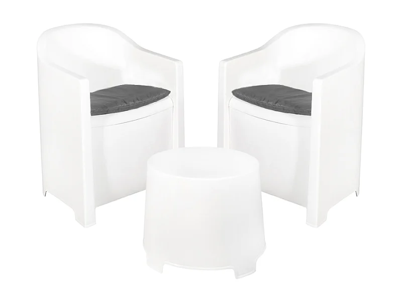 Conjunto jardín Ipae Progarden Luna Blanco con 2 sillones (3 piezas)