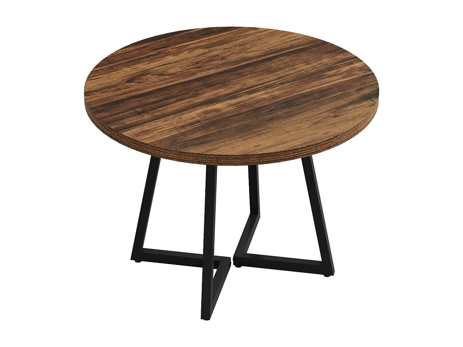 Ronde eettafel voor 2 personen, 80 cm industriële eettafel met metalen onderstel, keukentafel