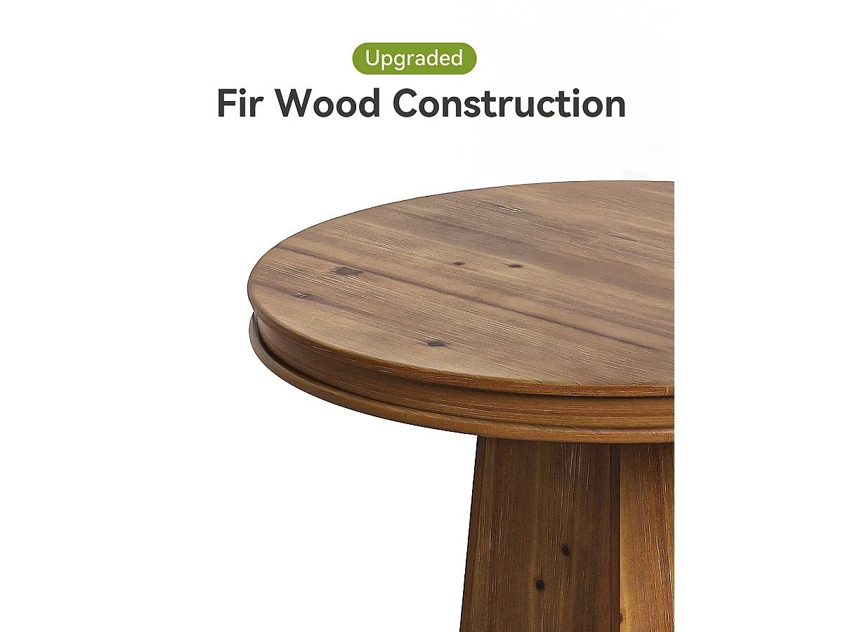 Mesa de jantar de madeira maciça redonda de 80 cm. Pequena mesa de cozinha moderna para sala de jantar, cozinha, cor marrom rústico.