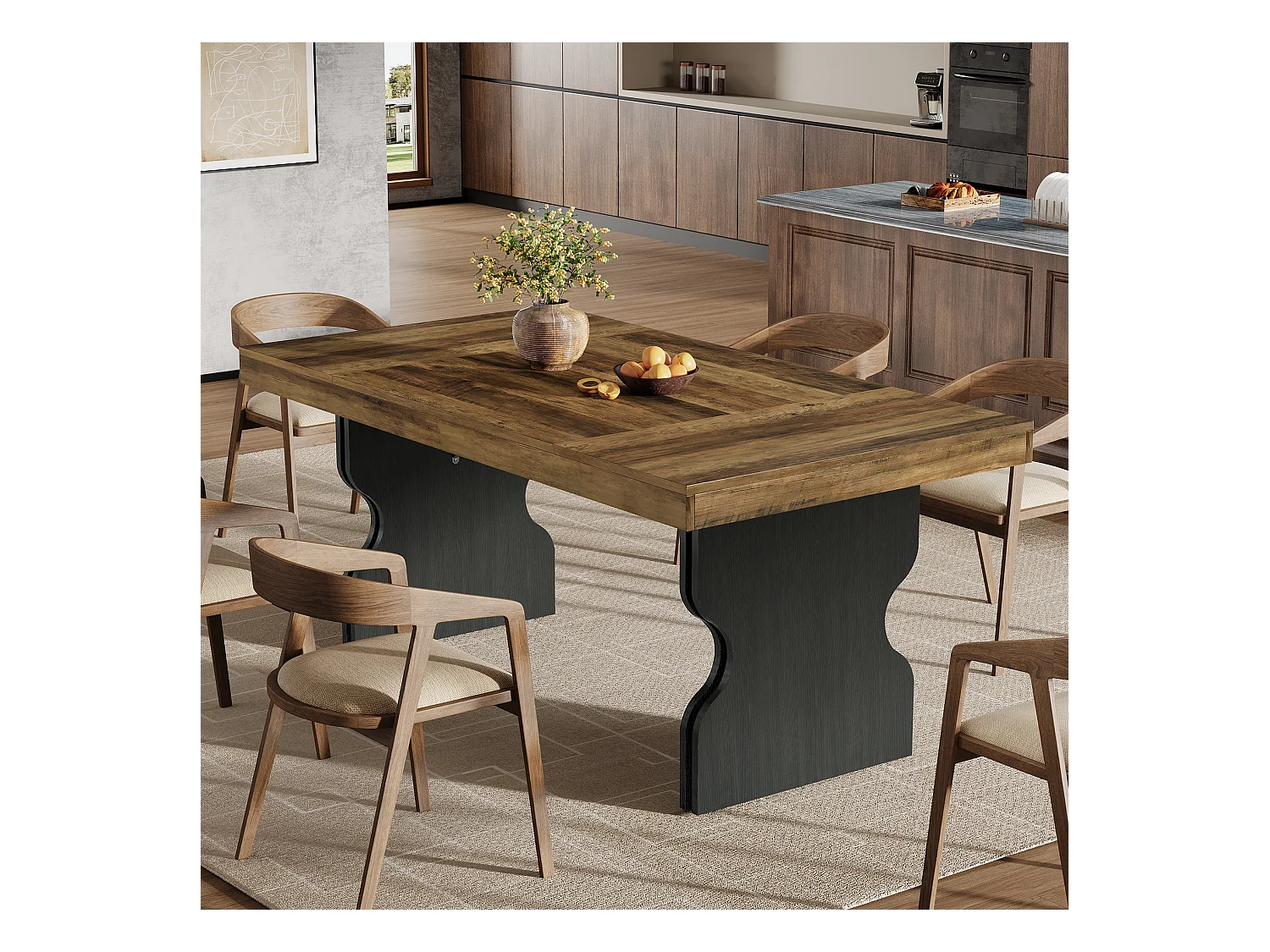 Stół jadalny 160 cm dla 4-6 osób, duży prostokątny stół kuchenny (tylko stół)