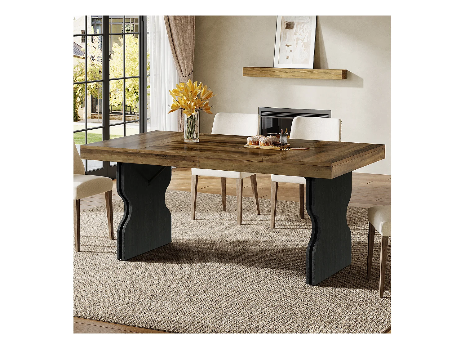 Stół jadalny 160 cm dla 4-6 osób, duży prostokątny stół kuchenny (tylko stół)