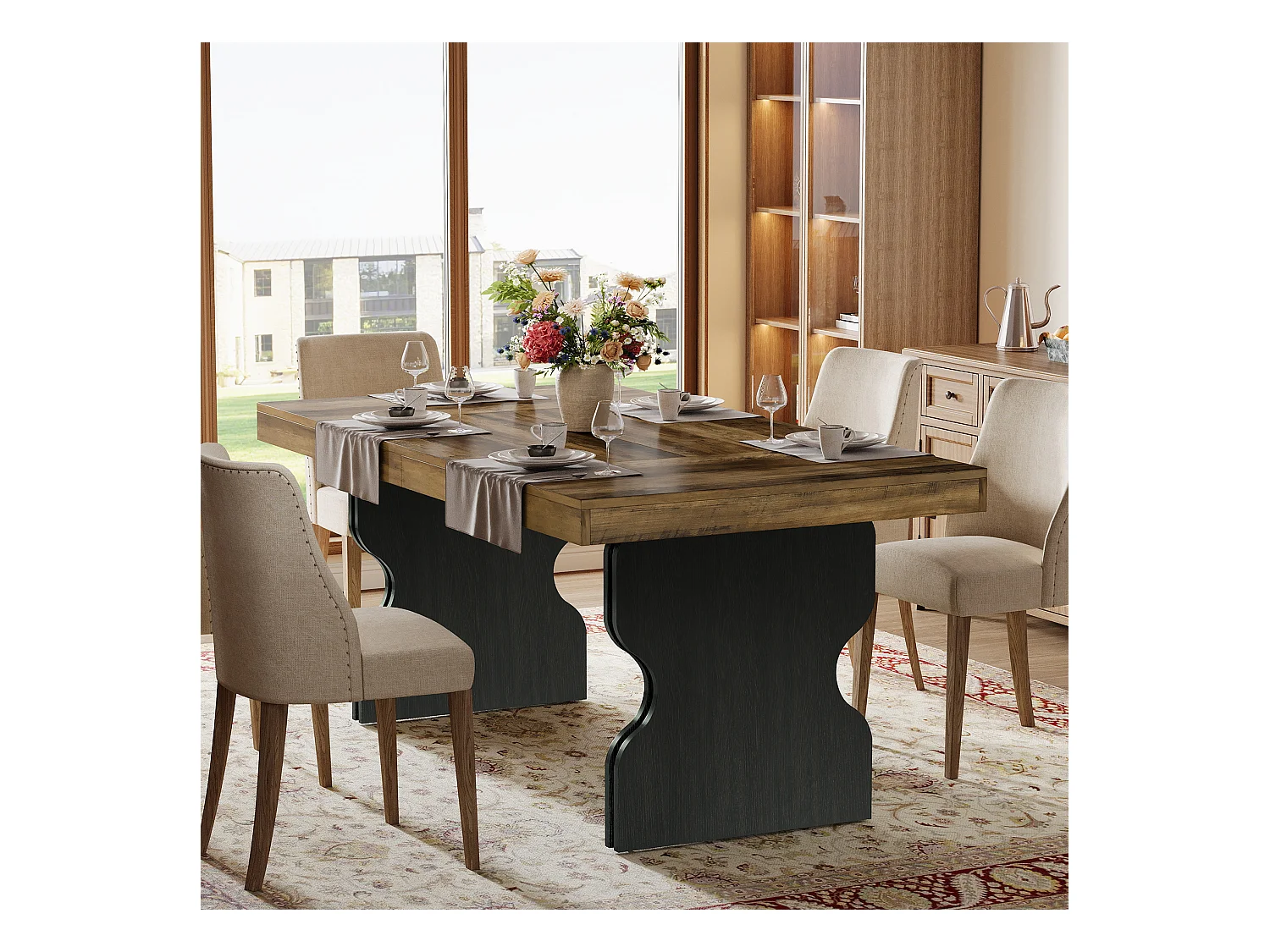 Stół jadalny 160 cm dla 4-6 osób, duży prostokątny stół kuchenny (tylko stół)