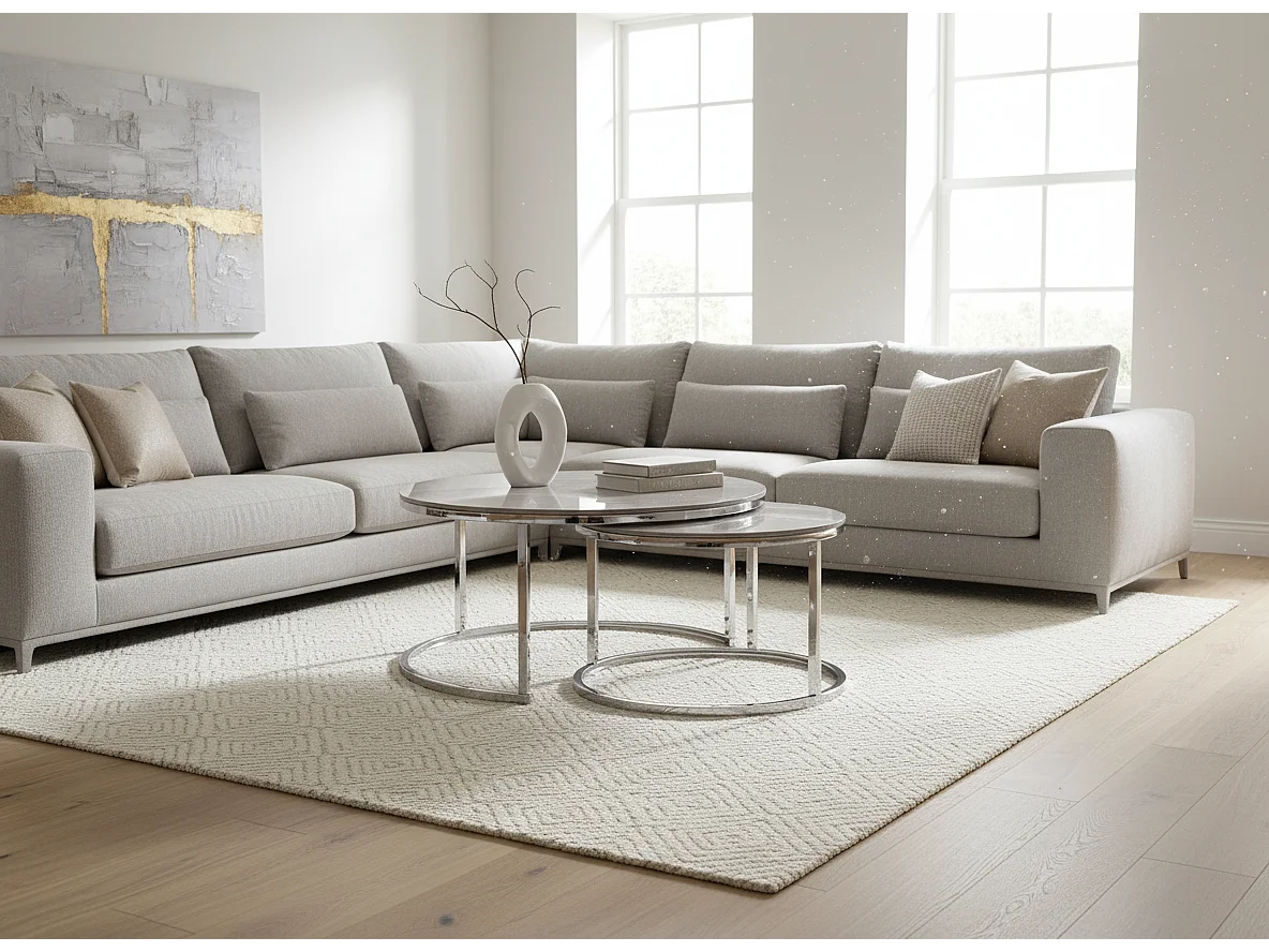 Couchtisch-Set Portafino-XL/Keramik/Rund/Grau