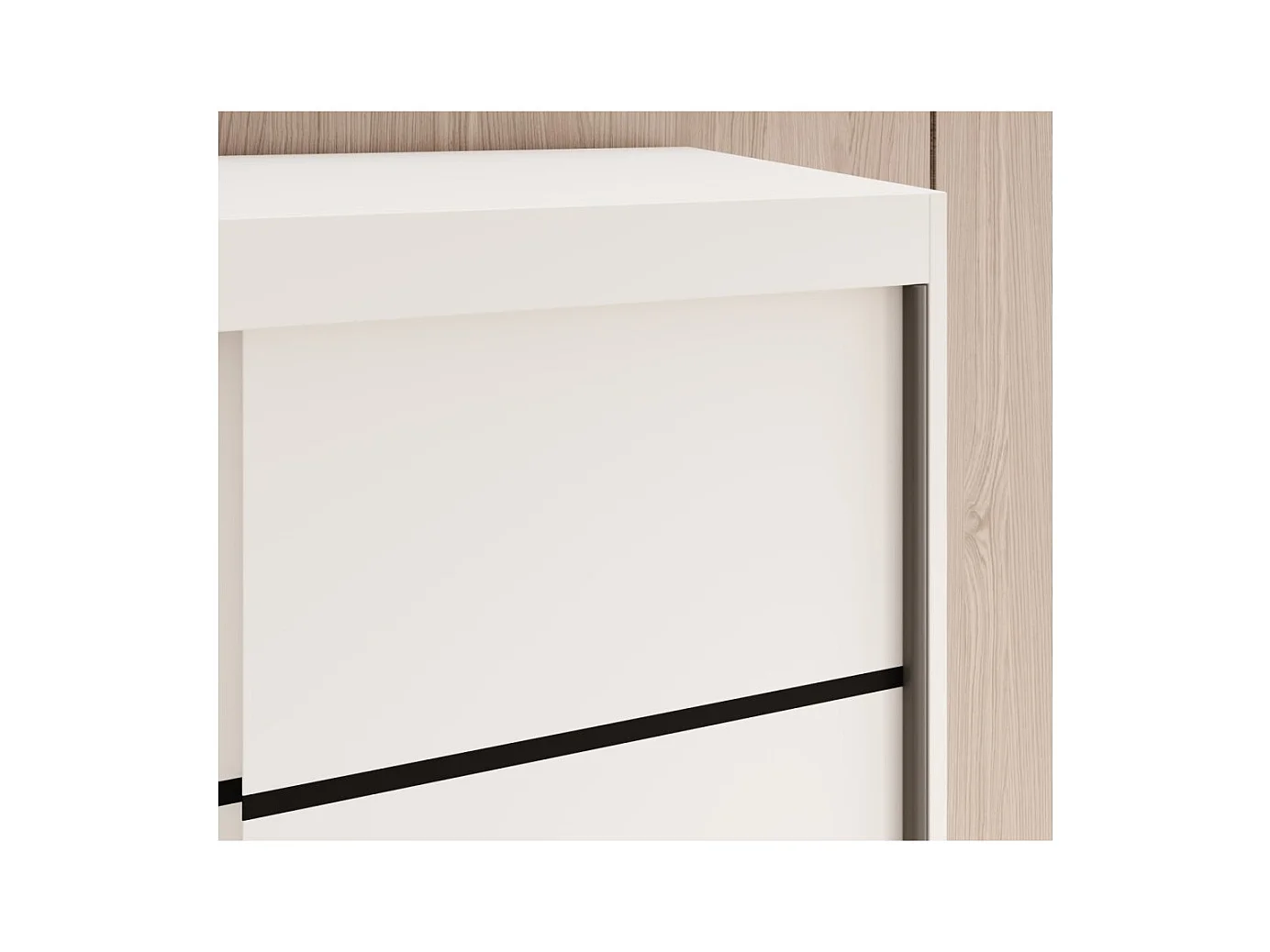 Kleiderschrank Laura (100cm)/Schiebetüren/Spiegel/Weiss