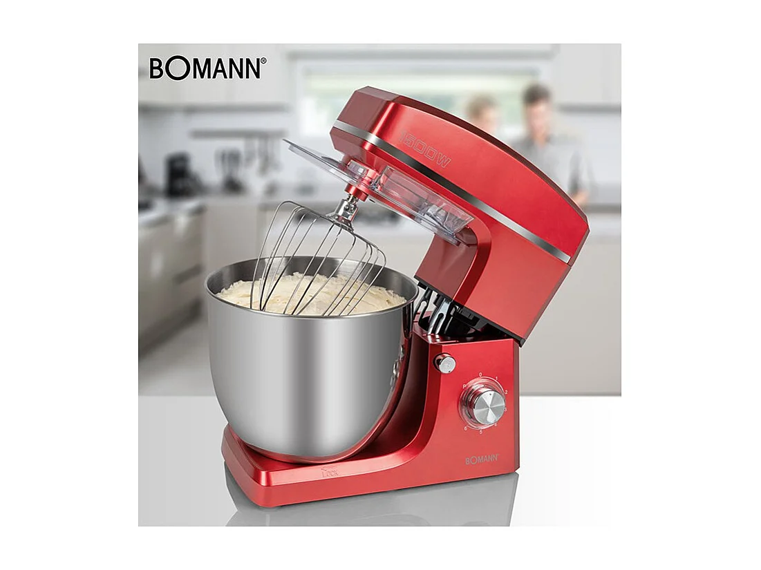 Robot pétrin multifonction 10L 1500W Bomann KM 6036 CB Rouge