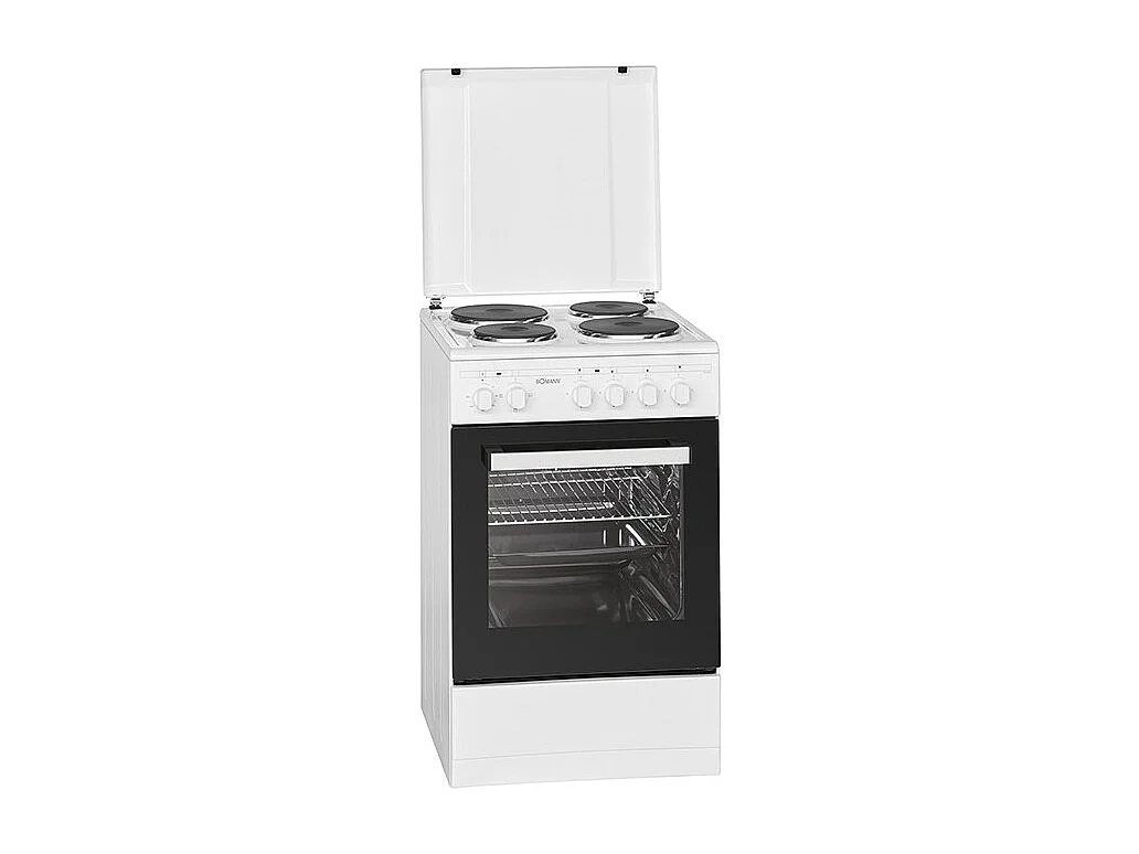 Cuisinière éléctrique 4 plaques et four de 48L Bomann EH 561 blanc