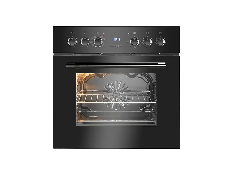 Cuisinière encastrable 4 plaques vitrocéramique et four 56L noir Bomann EHBC7937-noir