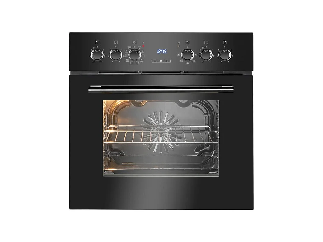Cuisinière encastrable 4 plaques vitrocéramique et four 56L noir Bomann EHBC7937-noir
