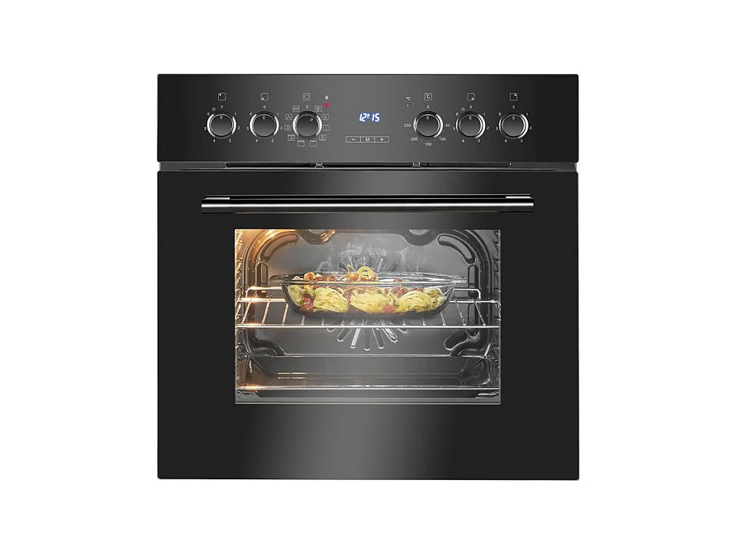 Cuisinière encastrable 4 plaques vitrocéramique et four 56L noir Bomann EHBC7937-noir