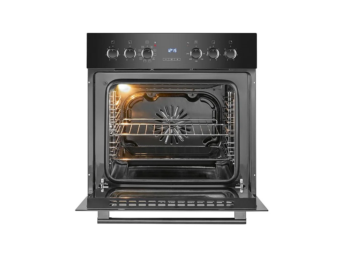 Cuisinière encastrable 4 plaques vitrocéramique et four 56L noir Bomann EHBC7937-noir
