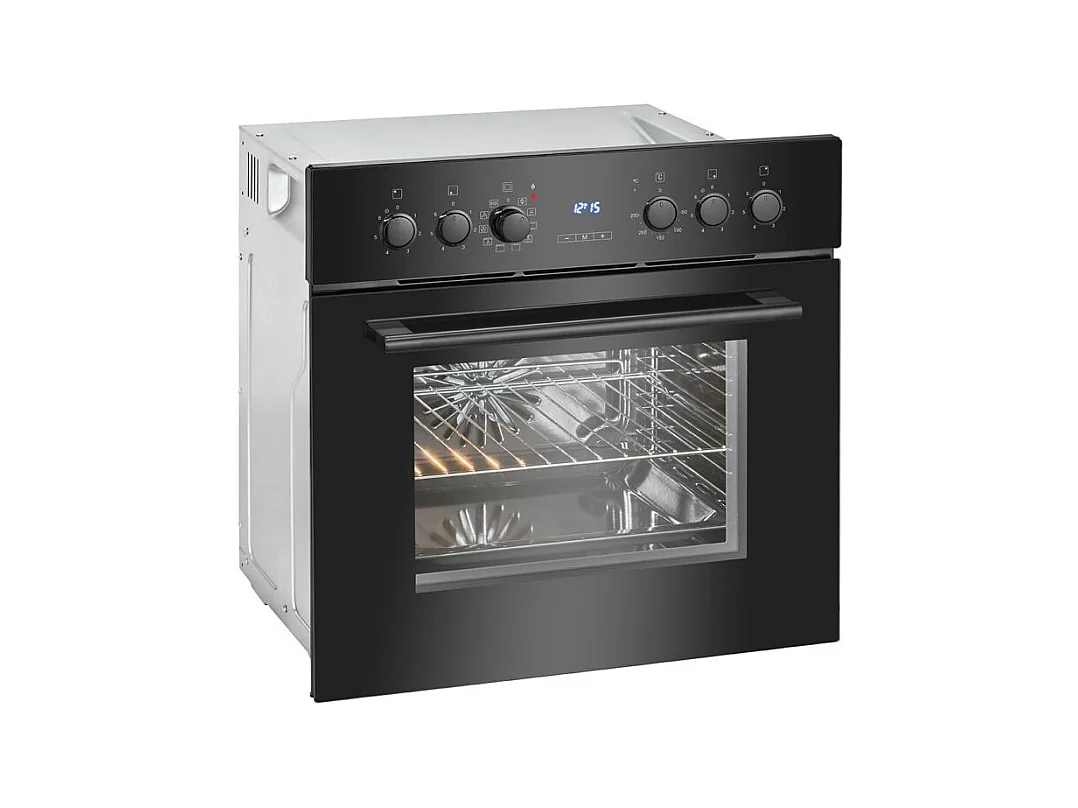 Cuisinière encastrable 4 plaques vitrocéramique et four 56L noir Bomann EHBC7937-noir