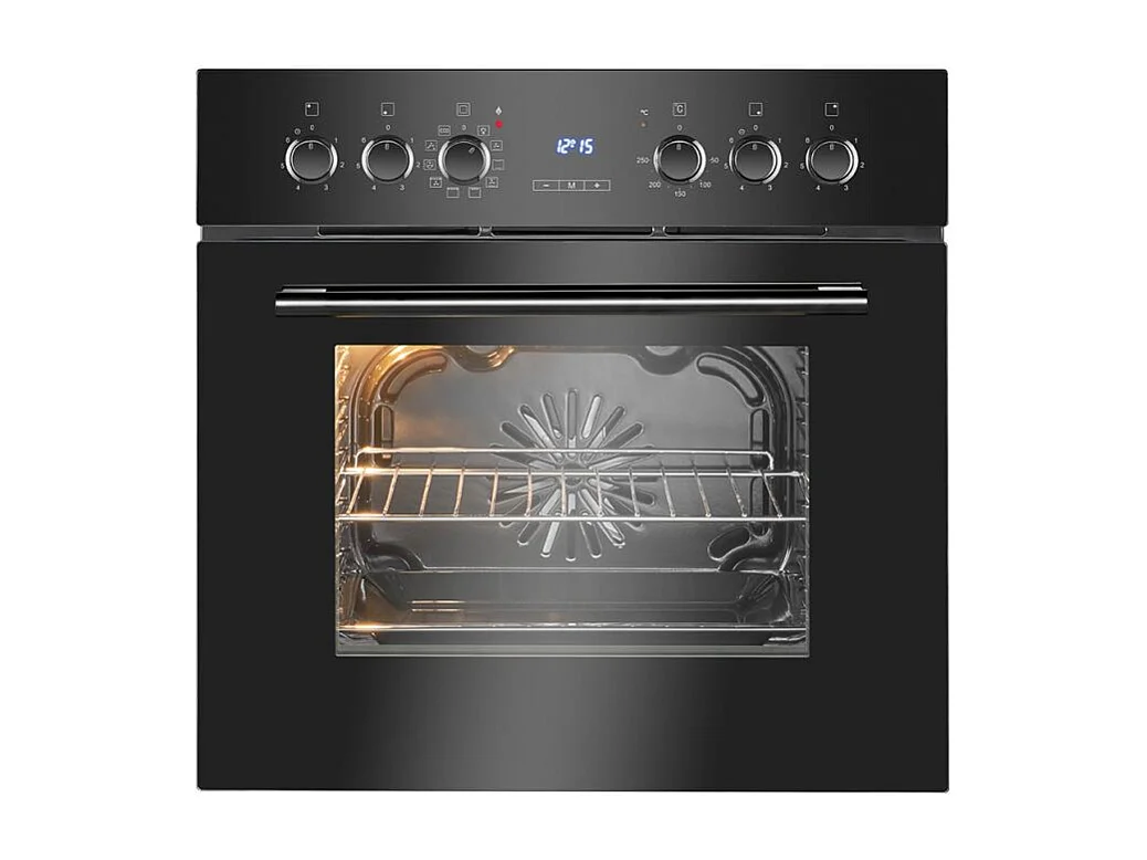 Cuisinière encastrable 4 plaques vitrocéramique et four 56L noir Bomann EHBC7937-noir