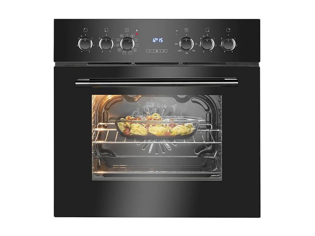 Cuisinière encastrable 4 plaques vitrocéramique et four 56L noir Bomann EHBC7937-noir