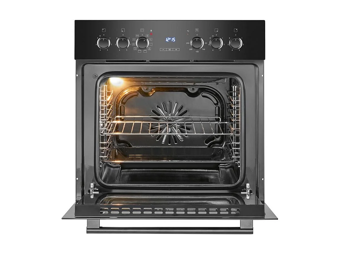 Cuisinière encastrable 4 plaques vitrocéramique et four 56L noir Bomann EHBC7937-noir
