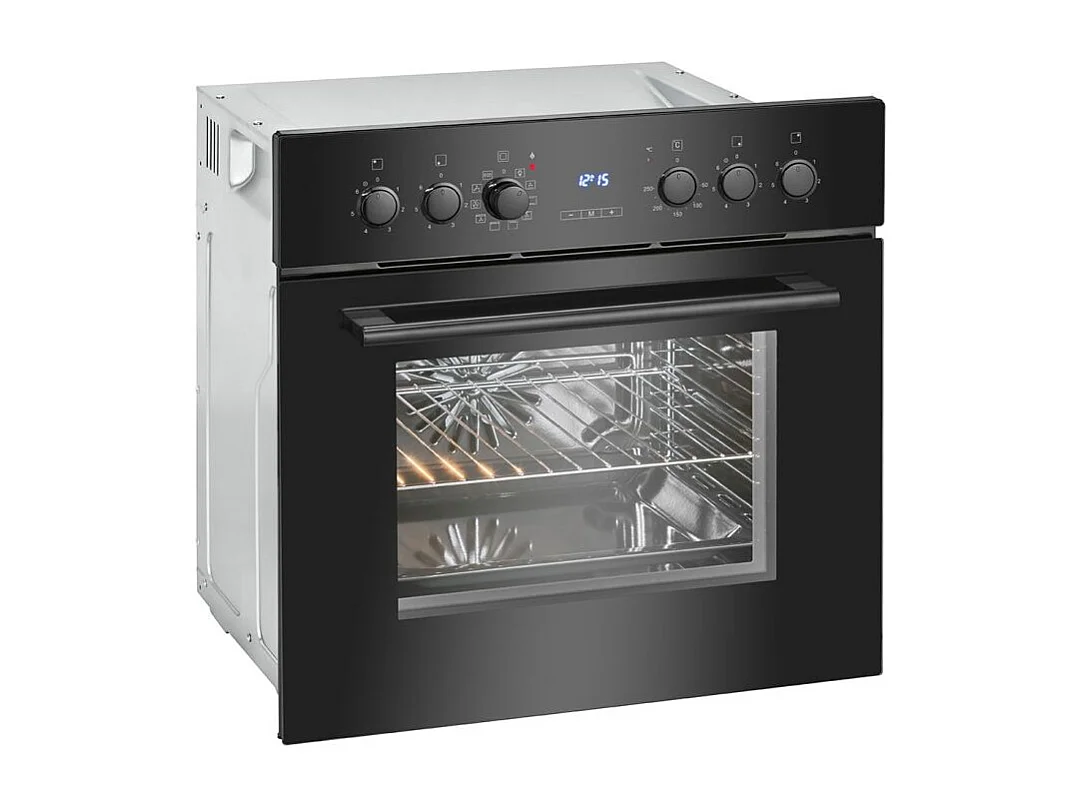 Cuisinière encastrable 4 plaques vitrocéramique et four 56L noir Bomann EHBC7937-noir