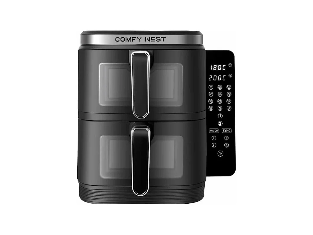 Friteuse à air chaud Air fryer double panier verticale avec fenêtre 11L 2800W Comfy Nest CN06184