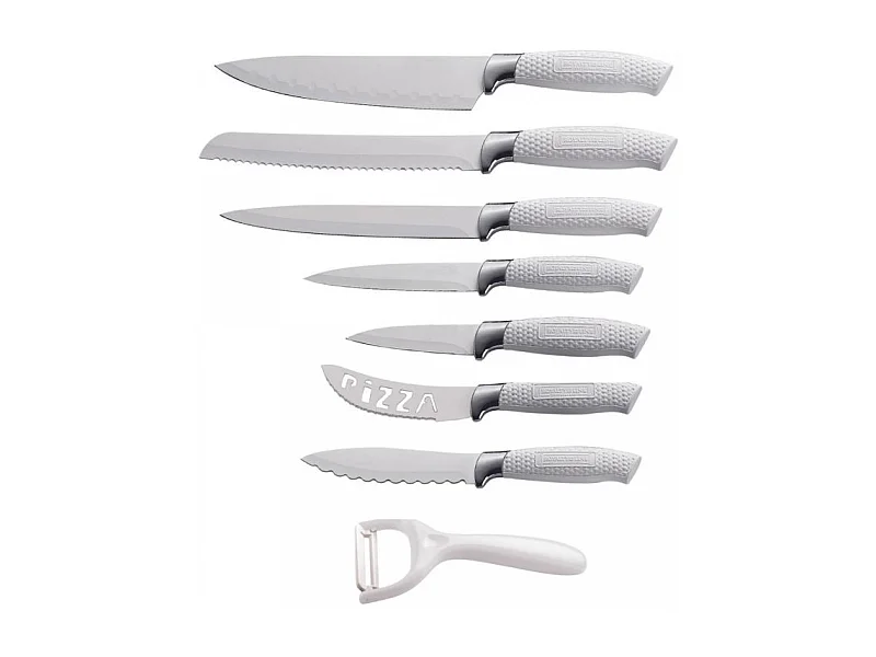 Ensemble de couteaux à revêtement antiadhésif 7 pièces avec éplucheur Blanc Royalty Line RLWHT7W