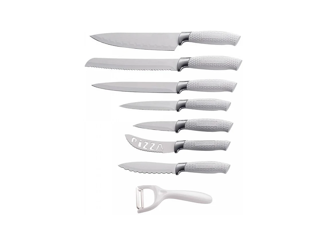 Ensemble de couteaux à revêtement antiadhésif 7 pièces avec éplucheur Blanc Royalty Line RLWHT7W