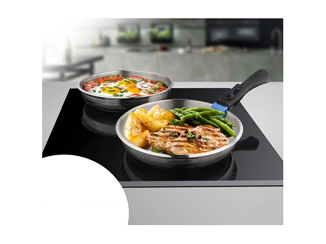 Batteire de cuisine 8 pièces acier inoxydable Arthur Martin AM1529