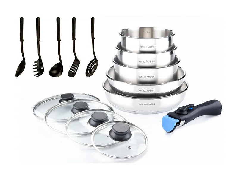 Batterie de cuisine Inox 15 Pcs Arthur Martin 5535