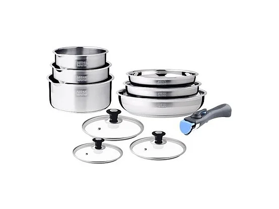 Batterie De Cuisine Inox 10 Pcs Arthur Martin AM8411