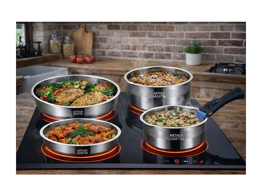 Batterie De Cuisine Inox 10 Pcs Arthur Martin AM8411