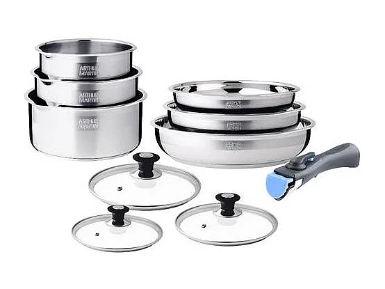 Batterie De Cuisine Inox 10 Pcs Arthur Martin AM8411