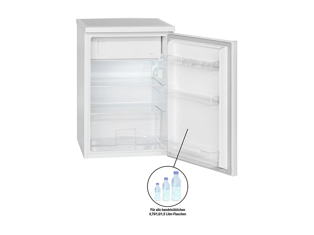 Réfrigérateur avec petit congélateur 120L blanc Bomann KS 2184. 1 blanc