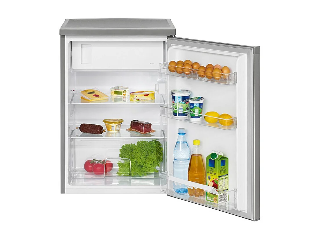 Réfrigérateur avec petit congélateur 120L inox Bomann KS 2184.1 inox