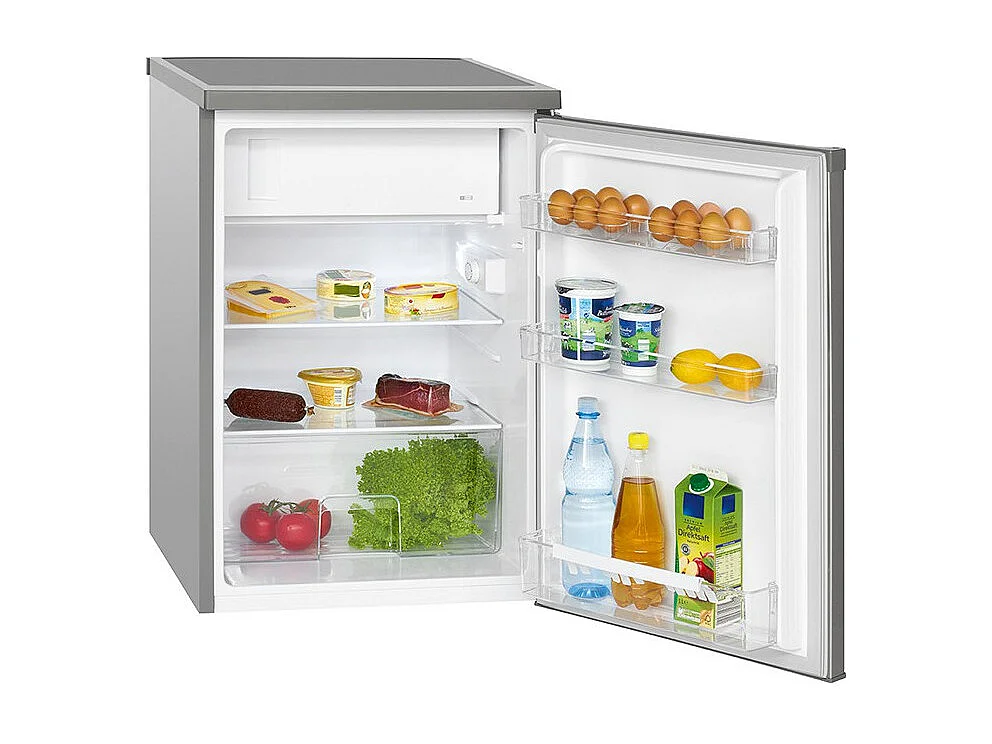 Réfrigérateur avec petit congélateur 120L inox Bomann KS 2184.1 inox