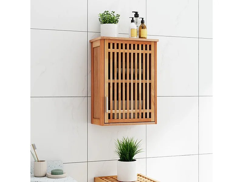 Armoire murale de salle de bain 42x23x60cm Bois massif de noyer