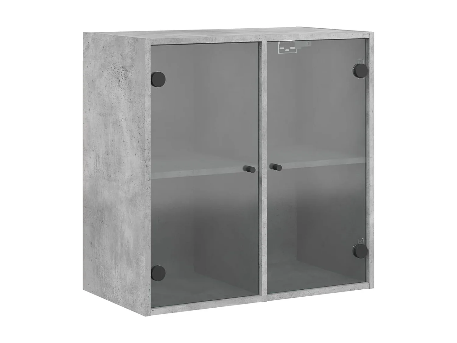 Armoire murale avec portes en verre gris béton 68x37x68,5 cm