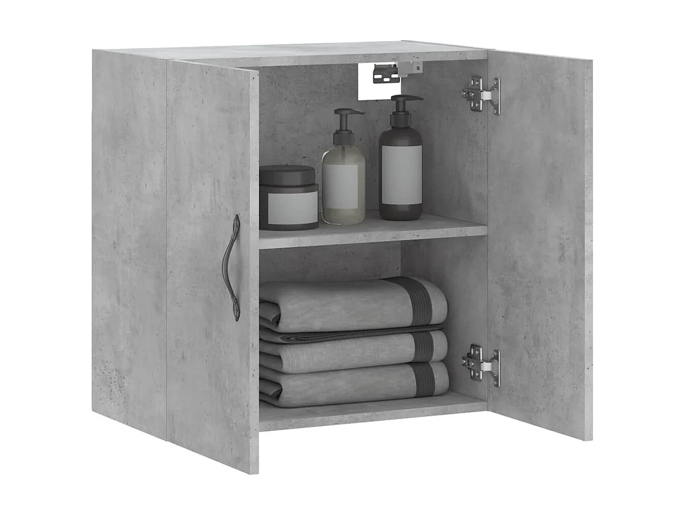 Mobiletto da parete grigio cemento 60x31x60 cm in legno ingegnerizzato