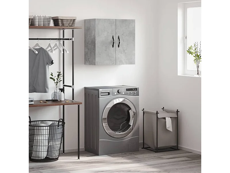 Mobiletto da parete grigio cemento 60x31x60 cm in legno ingegnerizzato