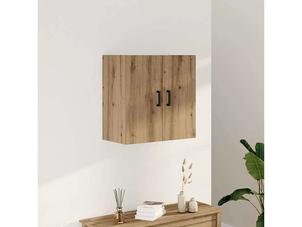 Mobiletto da parete in rovere fatto a mano, 60x31x60 cm, legno ingegnerizzato