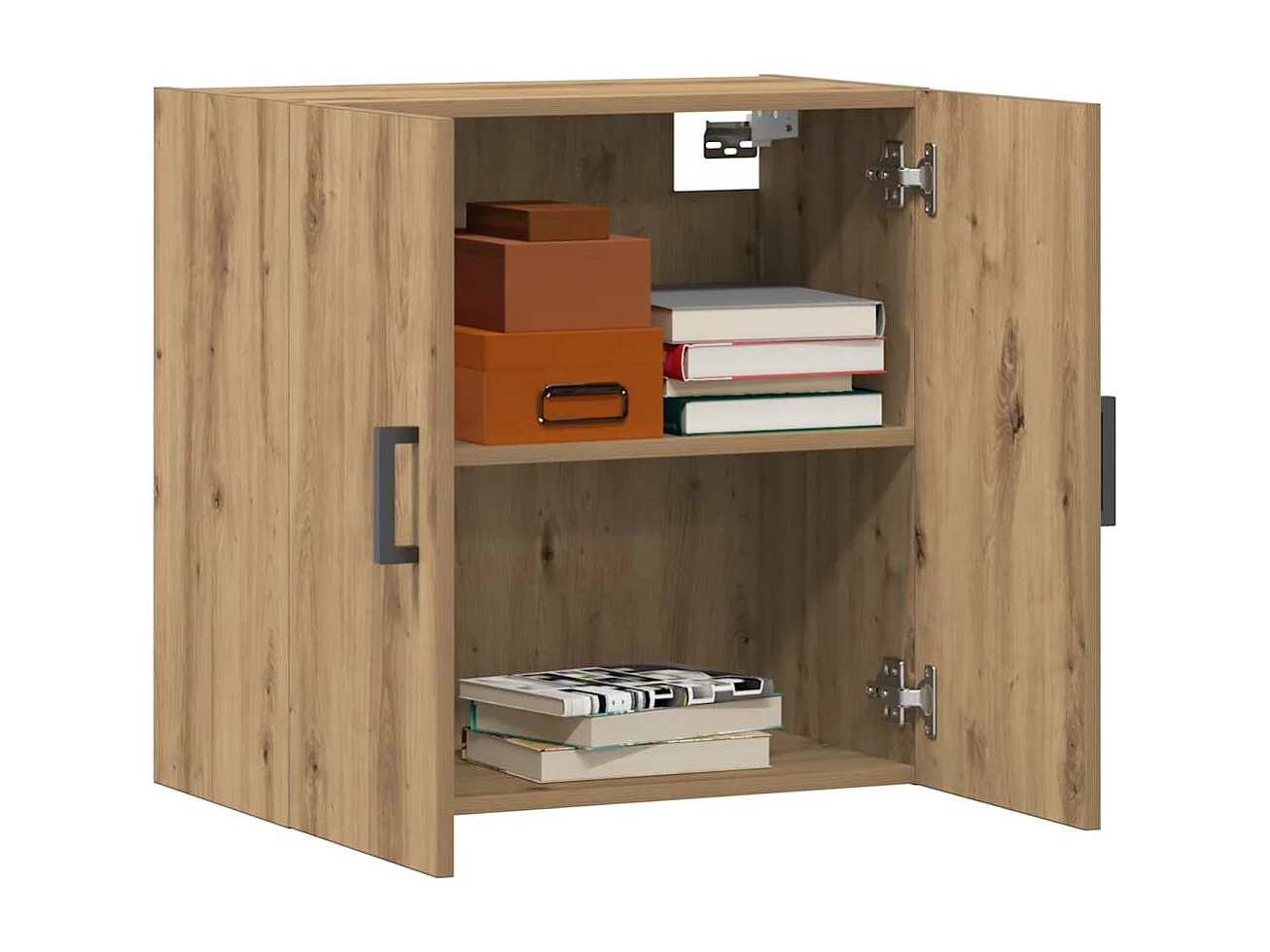 Mobiletto da parete in rovere fatto a mano, 60x31x60 cm, legno ingegnerizzato