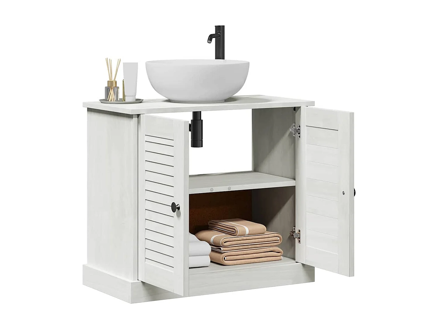 Mobiletto sottolavello VIGO, bianco antico, 67,5 x 34 x 59 cm