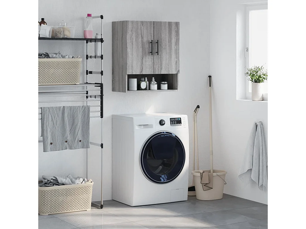 Armoire murale sonoma gris 60x31x70 cm bois d'ingénierie