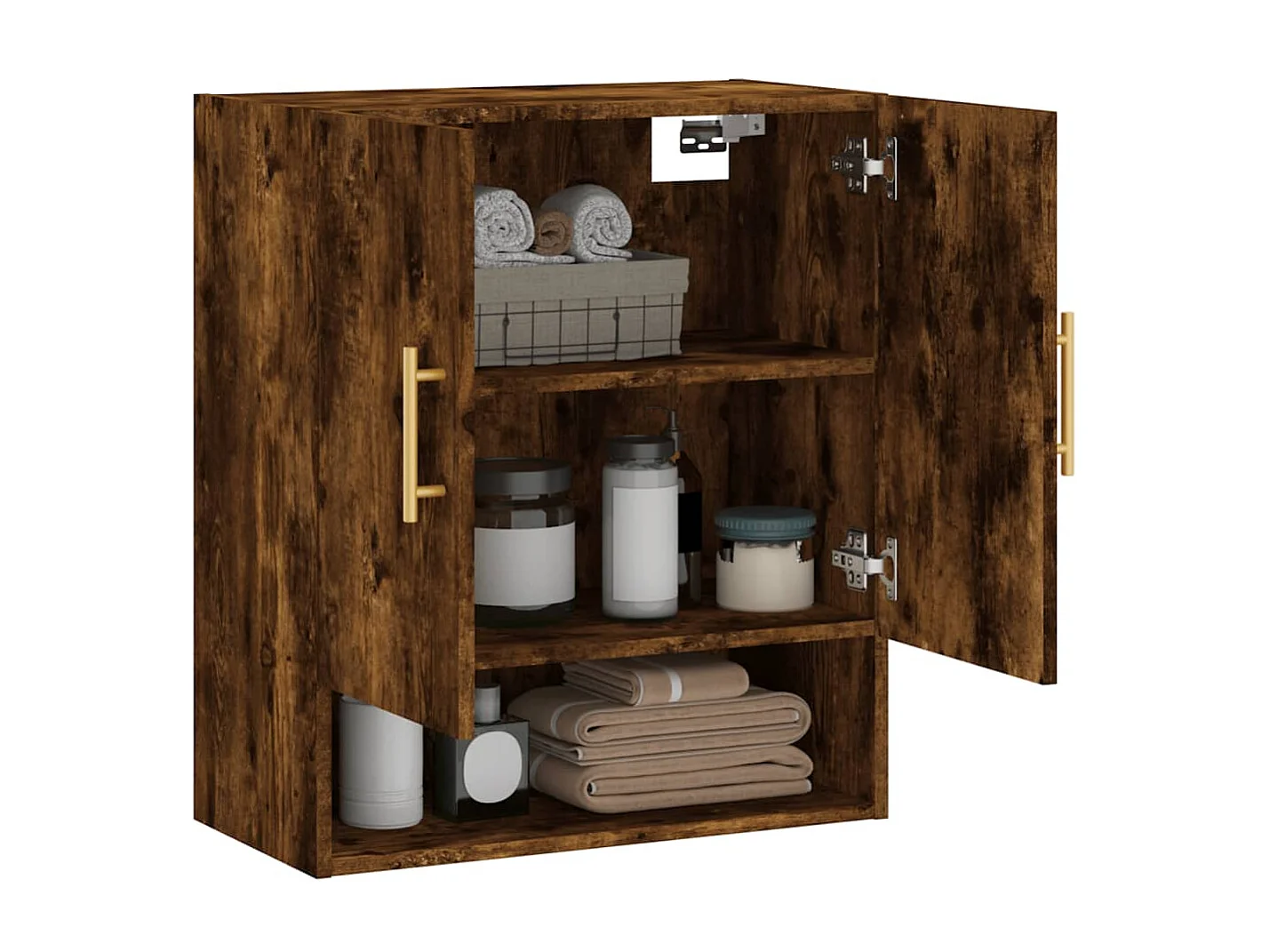 Armoire murale chêne fumé 60x31x70 cm bois d'ingénierie