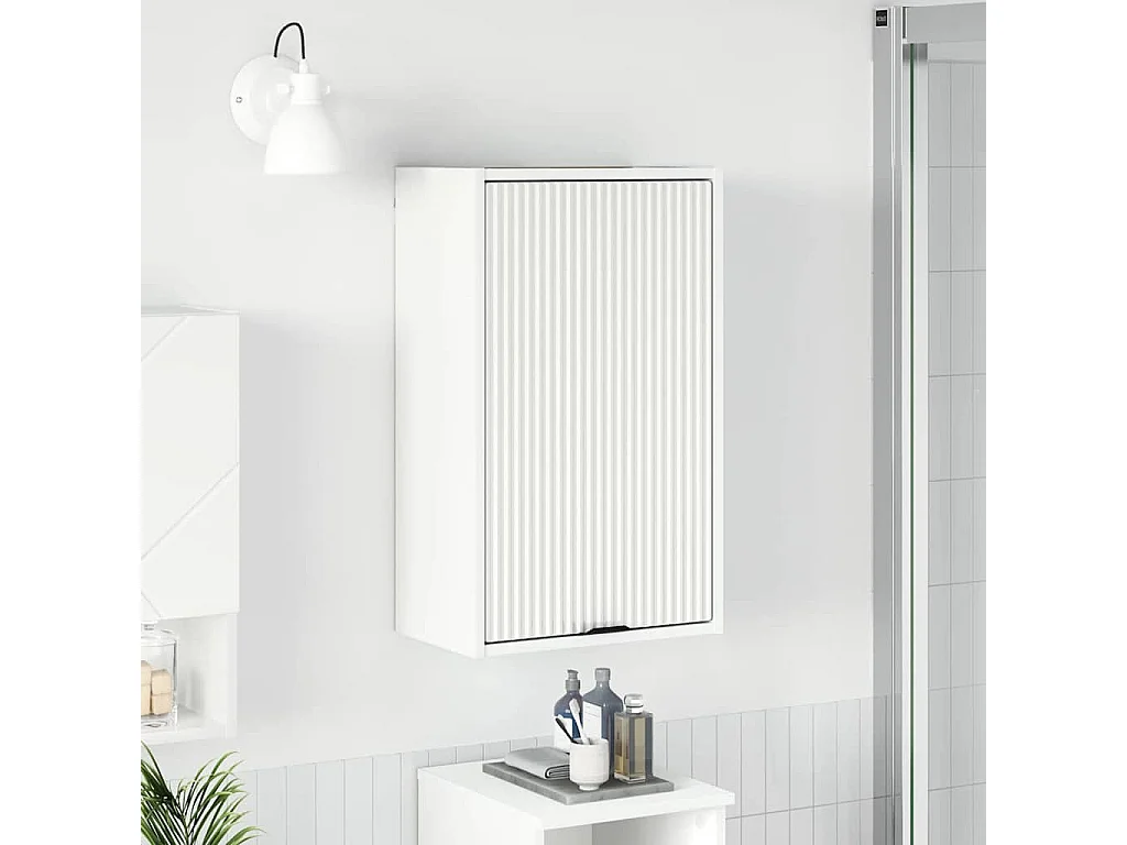 Mobiletto da bagno, sospeso, bianco, 39 x 23,5 x 65 cm